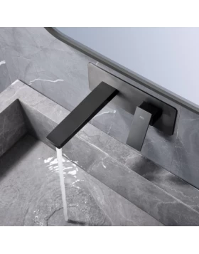 BUILT-IN BASIN FAUCET PISA SERIES IN BLACK GUN METAL 