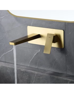  BUILT-IN BASIN FAUCET PISA SERIES IN BRUSHED GOLD 