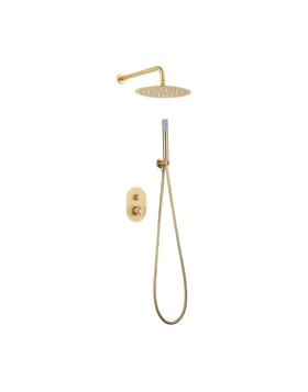 BUILT-IN SHOWER SET OLIMPO SERIES IN BRUSHED GOLD