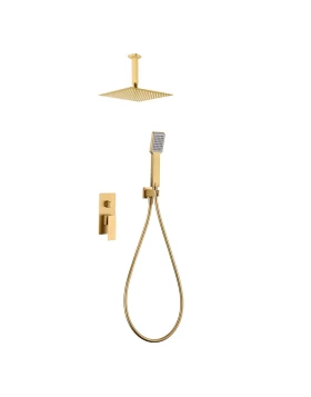 BUILT-IN SHOWER SET WITH CEILING SYSTEM CATANIA SERIES (PISA) IN BRUSHED GOLD