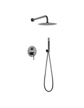 BUILT-IN SHOWER SET MONZA SERIES IN BLACK GUN METAL 