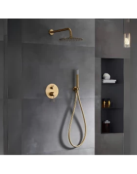  BUILT-IN SHOWER SET MONZA SERIES IN BRUSHED GOLD