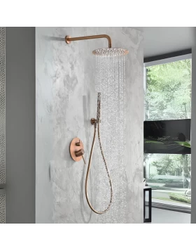 BUILT-IN SHOWER SET MONZA SERIES IN ROSE GOLD BRUSHED 
