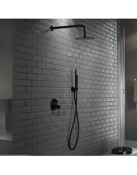 BUILT-IN SHOWER SET MILOS SERIES ΙΝ BLACK MATTE