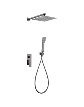 BUILT-IN SHOWER SET PISA SERIES BLACK GUN METAL