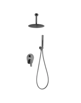BUILT-IN SHOWER SET PAROS SERIES (DELOS) IN BLACK GUN METAL