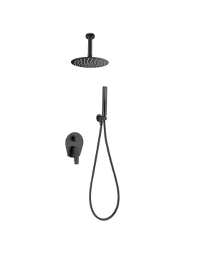 BUILT-IN SHOWER SET PAROS SERIES (DELOS) IN BLACK MATTE