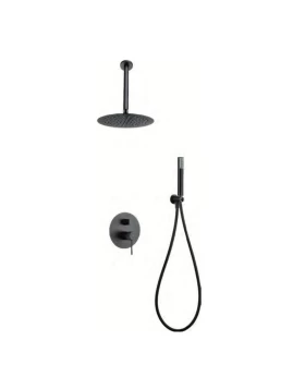 BUILT-IN SHOWER SET WITH CEILING SYSTEM TOP SERIES (LINE) IN BLACK GUN METAL