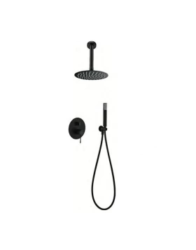 BUILT-IN SHOWER SET WITH CEILING SYSTEM TOP SERIES (LINE) IN BLACK MATTE