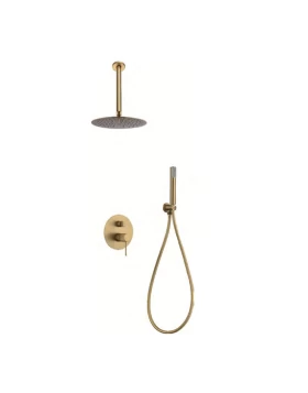 BUILT-IN SHOWER SET WITH CEILING SYSTEM TOP SERIES (LINE) IN BRUSHED GOLD