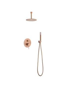 BUILT-IN SHOWER SET WITH CEILING SYSTEM TOP SERIES (LINE) ROSE GOLD BRUSHED