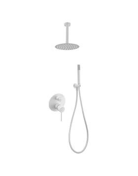 BUILT-IN SHOWER SET WITH CEILING SYSTEM THALOS SERIES (MILOS) IN WHITE MATTE