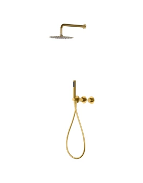 ASSEN SERIES THERMOSTATIC BUILT-IN SHOWER SET IN BRUSHED GOLD