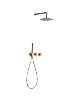BUILT-IN THERMOSTATIC SHOWER SET ASSEN SERIES IN ROSE GOLD BRUSHED