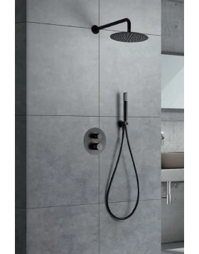 BUILT-IN THERMOSTATIC SHOWER SET LINE SERIES IN BLACK GUN METAL