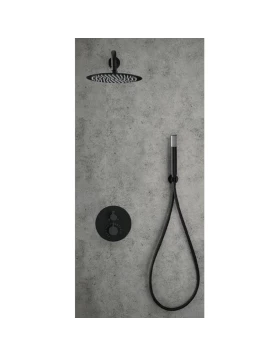 BUILT-IN THERMOSTATIC SHOWER SET LINE SERIES IN BLACK MATTE