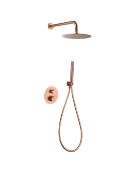 BUILT-IN THERMOSTATIC SHOWER SET GENOVA SERIES IN ROSE GOLD BRUSHED
