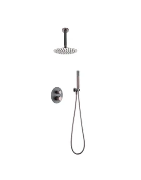 BUILT-IN THERMOSTATIC SHOWER SET WITH CEILING SYSTEM TOP SERIES (LINE) IN GREY/CHAMPAGNE ΜΑΤΤΕ