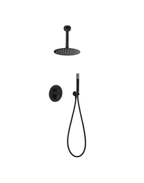 BUILT-IN THERMOSTATIC SHOWER SET WITH CEILING SYSTEM TOP SERIES (LINE) IN BLACK MATTE