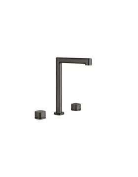 TOSCANA 2-HANDLE BASIN MIXER WITH HIGH SPOUT IN BLACK GUN METAL