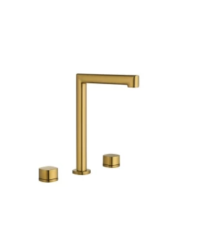 TOSCANA 2-HANDLE BASIN MIXER WITH HIGH SPOUT IN BRUSHED GOLD