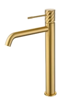 BASIN MIXER WITH HIGH SPOUT BLESS SERIES IN BRUSHED GOLD