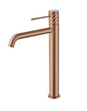 BASIN MIXER WITH HIGH SPOUT BLESS SERIES IN ROSE GOLD BRUSHED