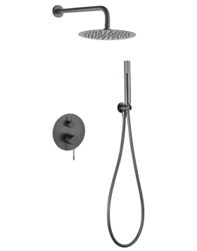 BUILT-IN SHOWER SET BLESS SERIES IN BLACK GUN METAL 