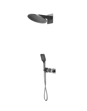 BUILT-IN THERMOSTATIC SHOWER SET INARI SERIES IN BLACK GUN METAL