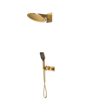 BUILT-IN THERMOSTATIC SHOWER SET INARI SERIES IN BRUSHED GOLD