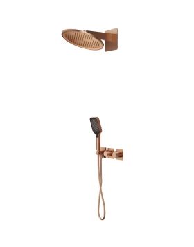 BUILT-IN THERMOSTATIC SHOWER SET INARI SERIES IN ROSE GOLD BRUSHED