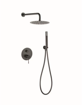 BUILT-IN SHOWER SET GENOVA SERIES IN BLACK GUN METAL
