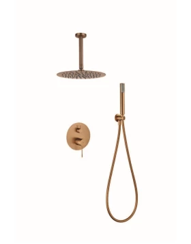 UILT-IN SHOWER SET WITH CEILING SYSTEM PIAMOTE SERIES (GENOVA) IN ROSE GOLD BRUSHED