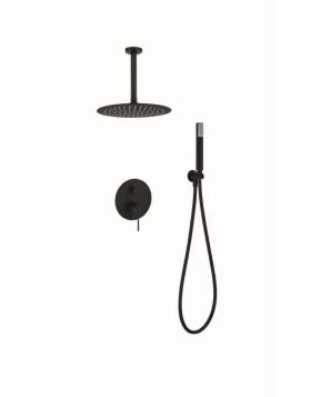 BUILT-IN SHOWER SET WITH CEILING SYSTEM PIAMOTE SERIES (GENOVA) IN BLACK MATTE