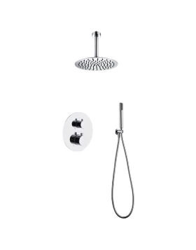 BUILT-IN THERMOSTATIC SHOWER SET WITH CEILING SYSTEM PIAMOTE SERIES (GENOVA) IN CHROME