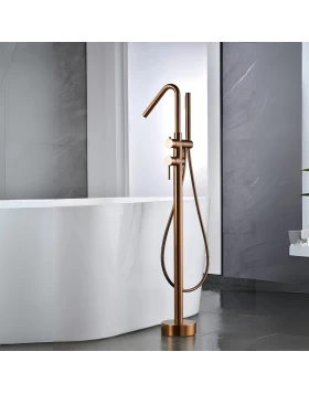 FREESTANDING BATHTUB FAUCET CORCEGA SERIES IN ROSE GOLD BRUSHED