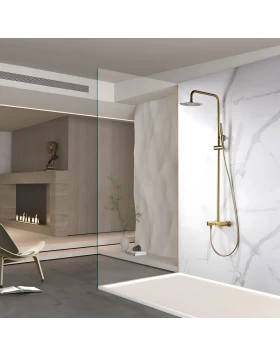 SHOWER BAR OLIMPO SERIES IN BRUSHED GOLD