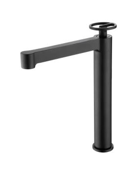 BASIN MIXER WITH HIGH SPOUT OLIMPO SERIES IN BLACK MATTE