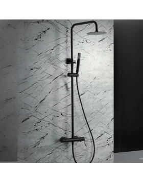 SHOWER BAR LINE SERIES IN BLACK MATTE