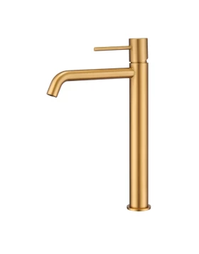 BASIN MIXER WITH HIGH SPOUT MONZA SERIES IN BRUSHED GOLD