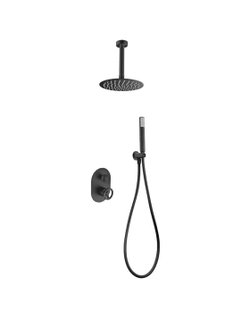 BUILT-IN SHOWER SET WITH CEILING SYSTEM VESUBIO SERIES (OLIMPO) IN BLACK MATTE