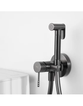 BUILT-IN BIDET FAUCET GENOVA SERIES BLACK GUN METAL 