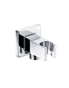 SQUARE SHOWER HOLDER WITH WATER OUTLET CHROME