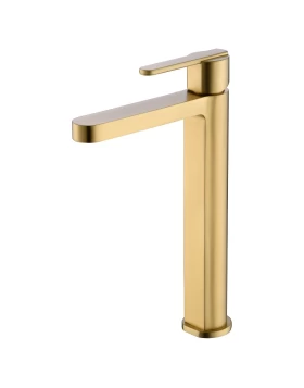 BASIN MIXER WITH HIGH SPOUT ROMA SERIES ΙΝ BRUSHED GOLD 