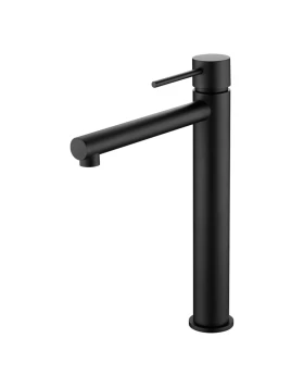BASIN MIXER WITH HIGH SPOUT MILOS SERIES IN BLACK MATTE