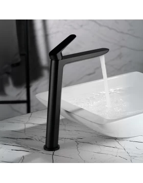 BASIN MIXER WITH HIGH SPOUT BELGICA SERIES IN BLACK MATTE