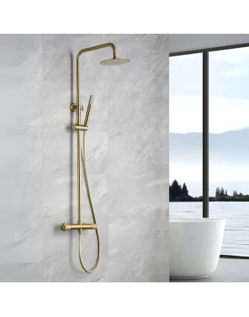THERMOSTATIC SHOWER BAR LINE SERIES ΙΝ BRUSHED GOLD