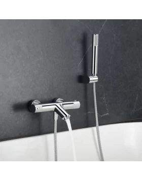 THERMOSTATIC BATH AND SHOWER FAUCET GENOVA SERIES IN CHROME