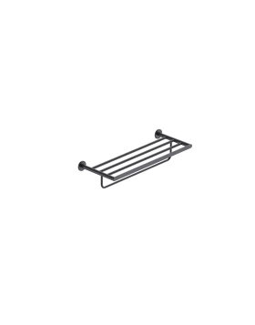 DOUBLE TOWEL RAIL PRACTIC SERIES IN BLACK MATTE