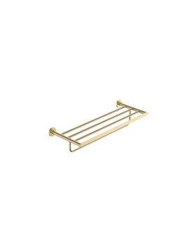 DOUBLE TOWEL RAIL PRACTIC SERIES IN BRUSHED GOLD